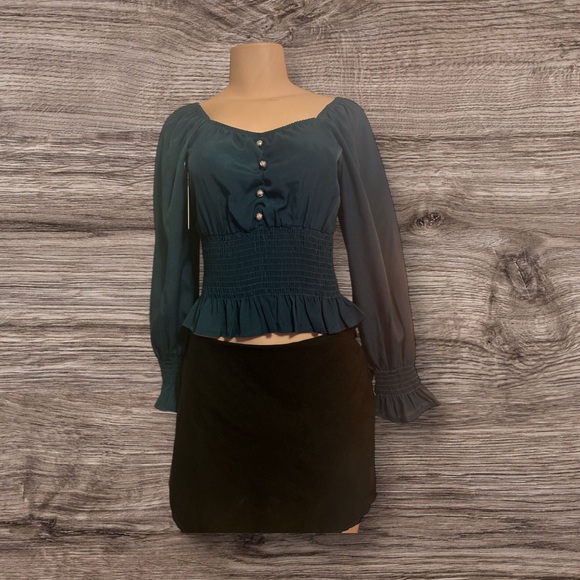 Richi blouse color green long sleeve size unitalla - Picture 8 of 12
